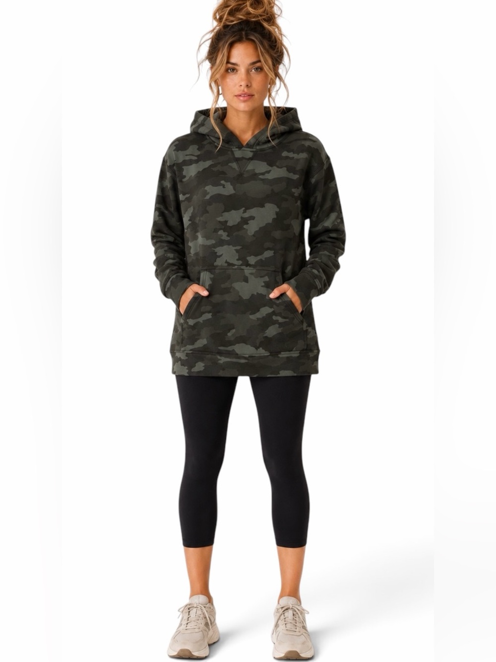 Lululemon – All Yours Hoodie Fleece – Heritage Camo Green Multi Pullover – Sz. 6